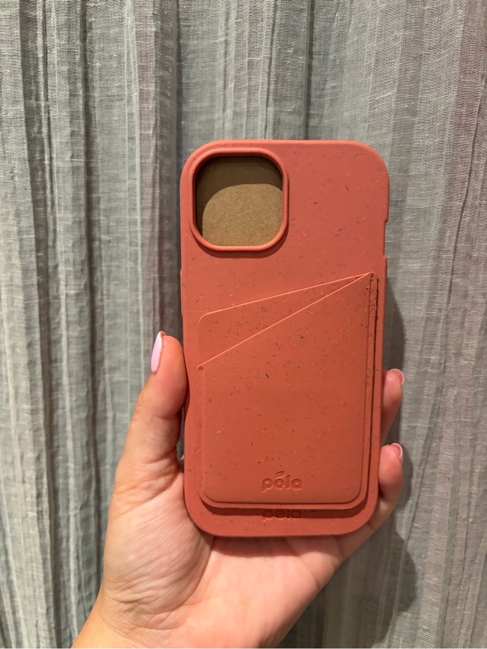 Pela iPhone 15 Terracotta Card Phone Case with Integrated Card Slot